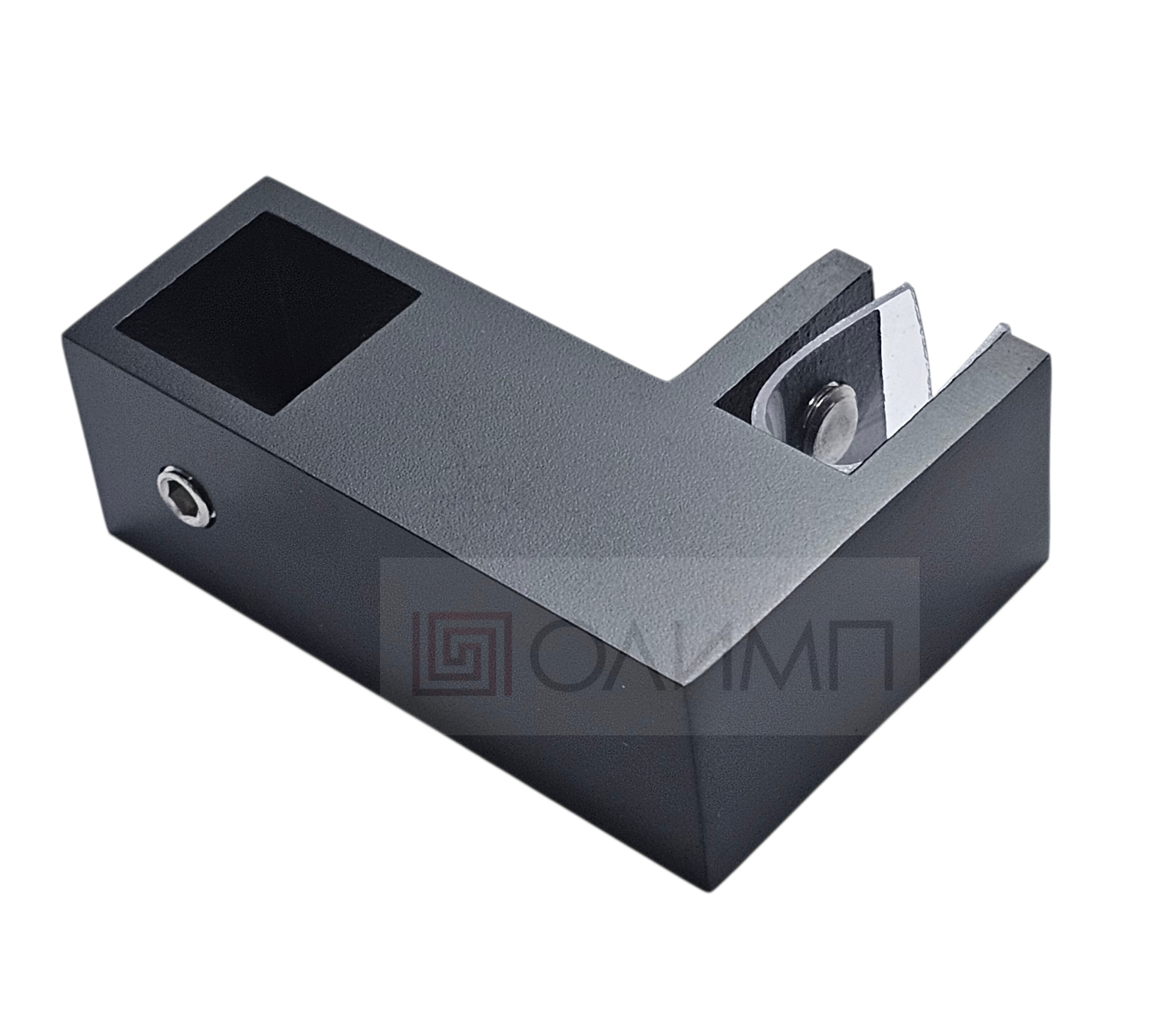 О-1514C Black Крепление трека к стеклу горизонтальное проходное 15х15 mm 